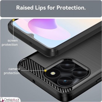 Carbon guminis dėklas - juodas (Huawei Honor X6A)